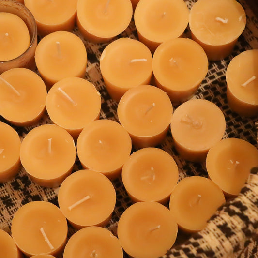 Pair of Beeswax Votive Candles - Calendula Bath and Home