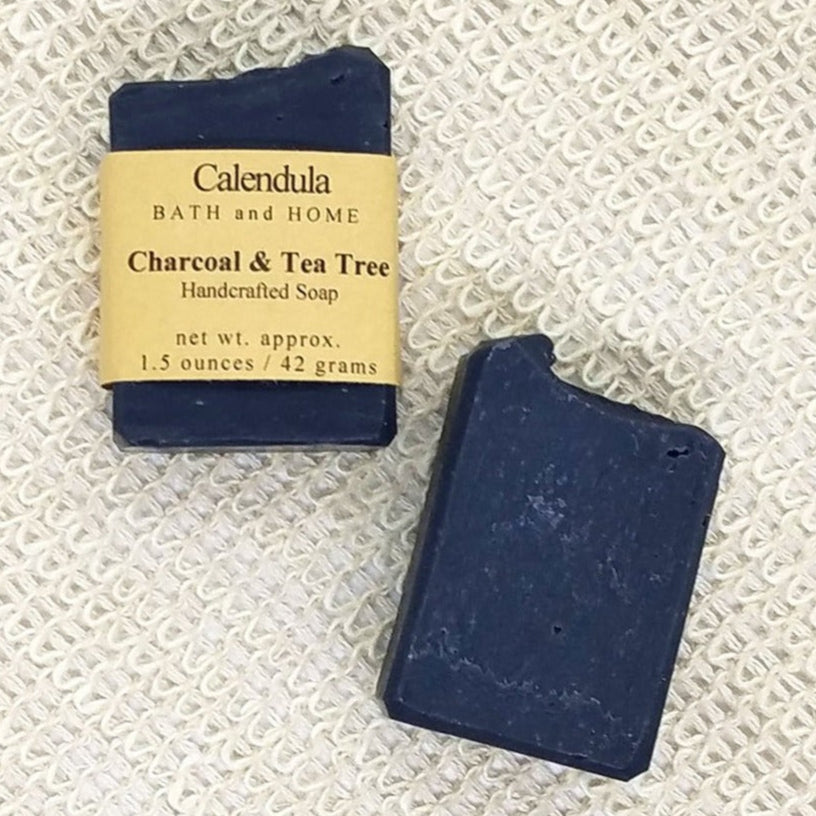 Charcoal & Tea Tree Goat Milk Travel Soap - Calendula Bath and Home