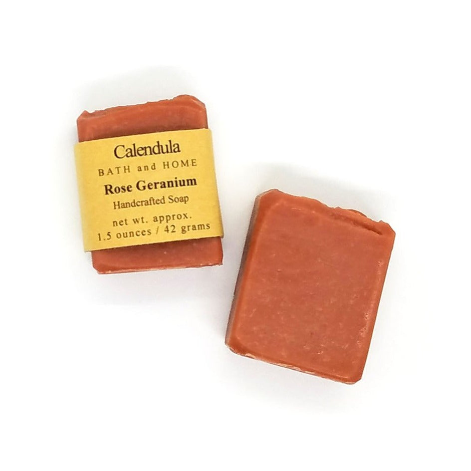 Rose Geranium Goat Milk Travel Soap - Calendula Bath and Home