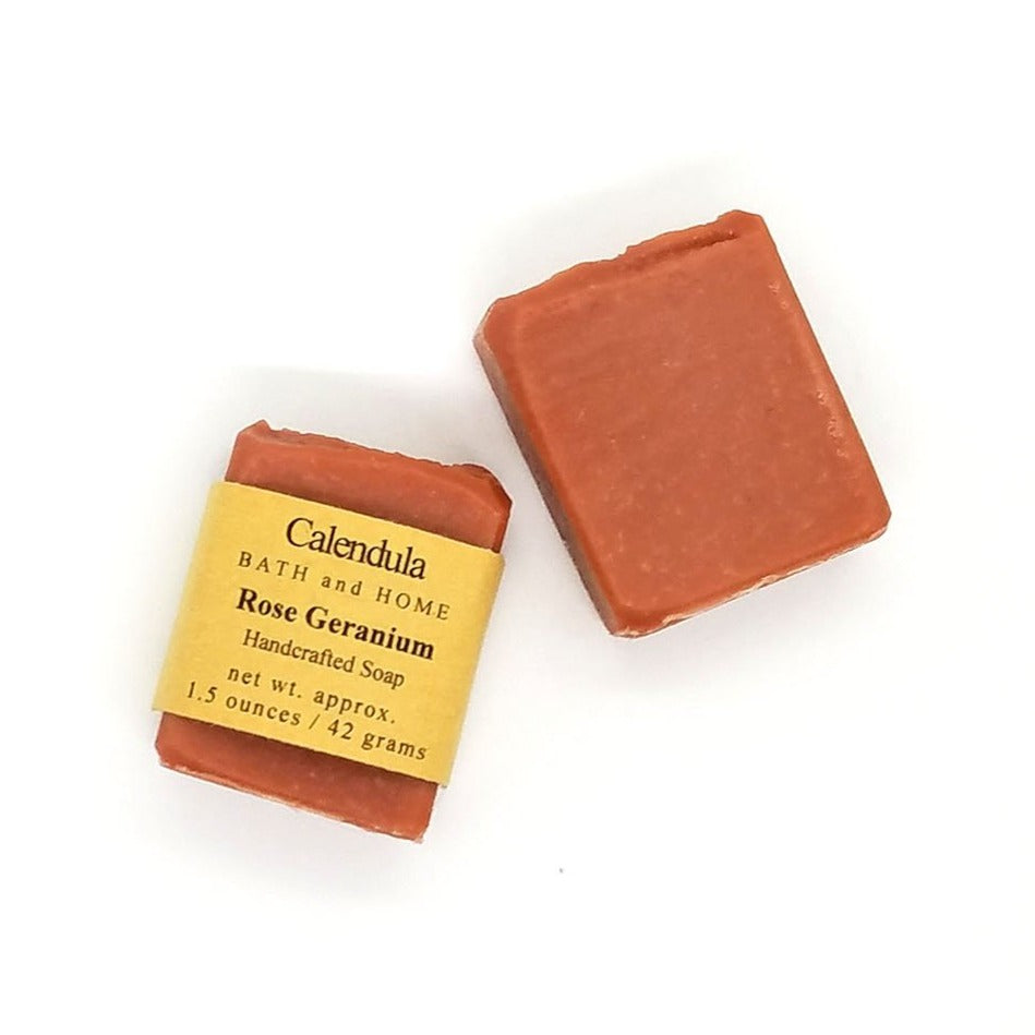 Rose Geranium Goat Milk Travel Soap - Calendula Bath and Home
