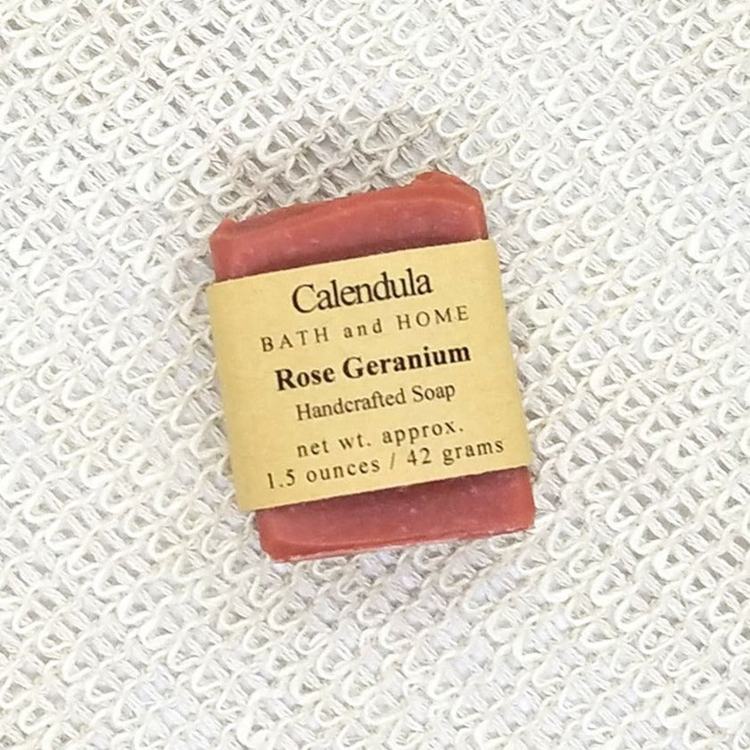 Rose Geranium Goat Milk Travel Soap - Calendula Bath and Home