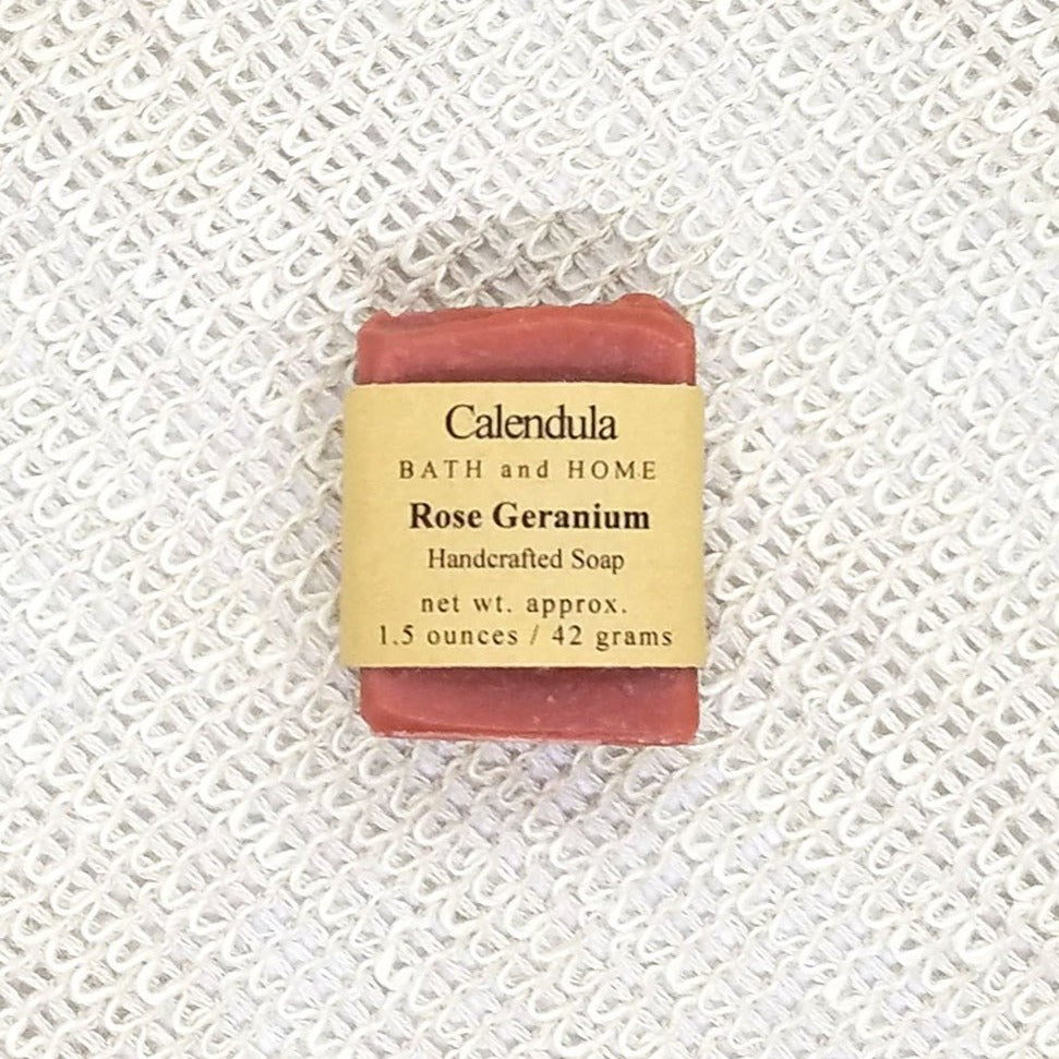 Rose Geranium Goat Milk Travel Soap - Calendula Bath and Home