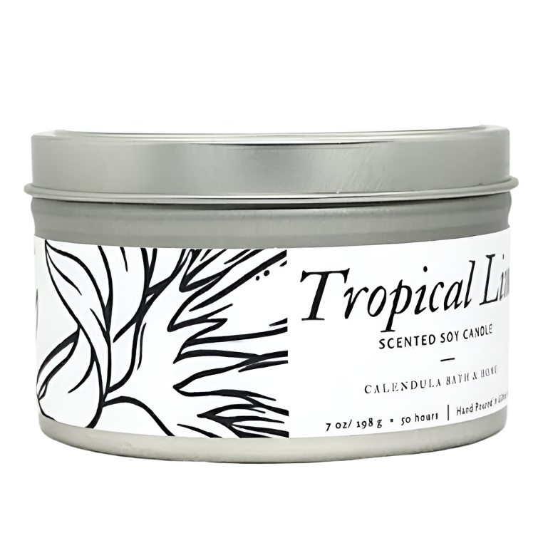 Tropical Lime Soy Candle Tin - Calendula Bath and Home