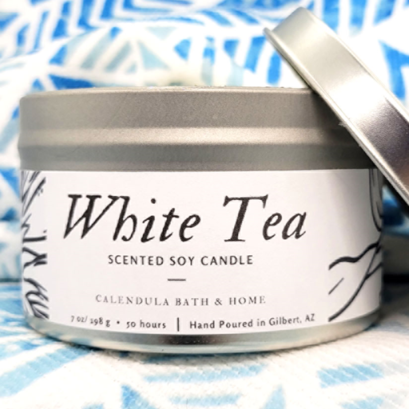 White Tea Candle Tin