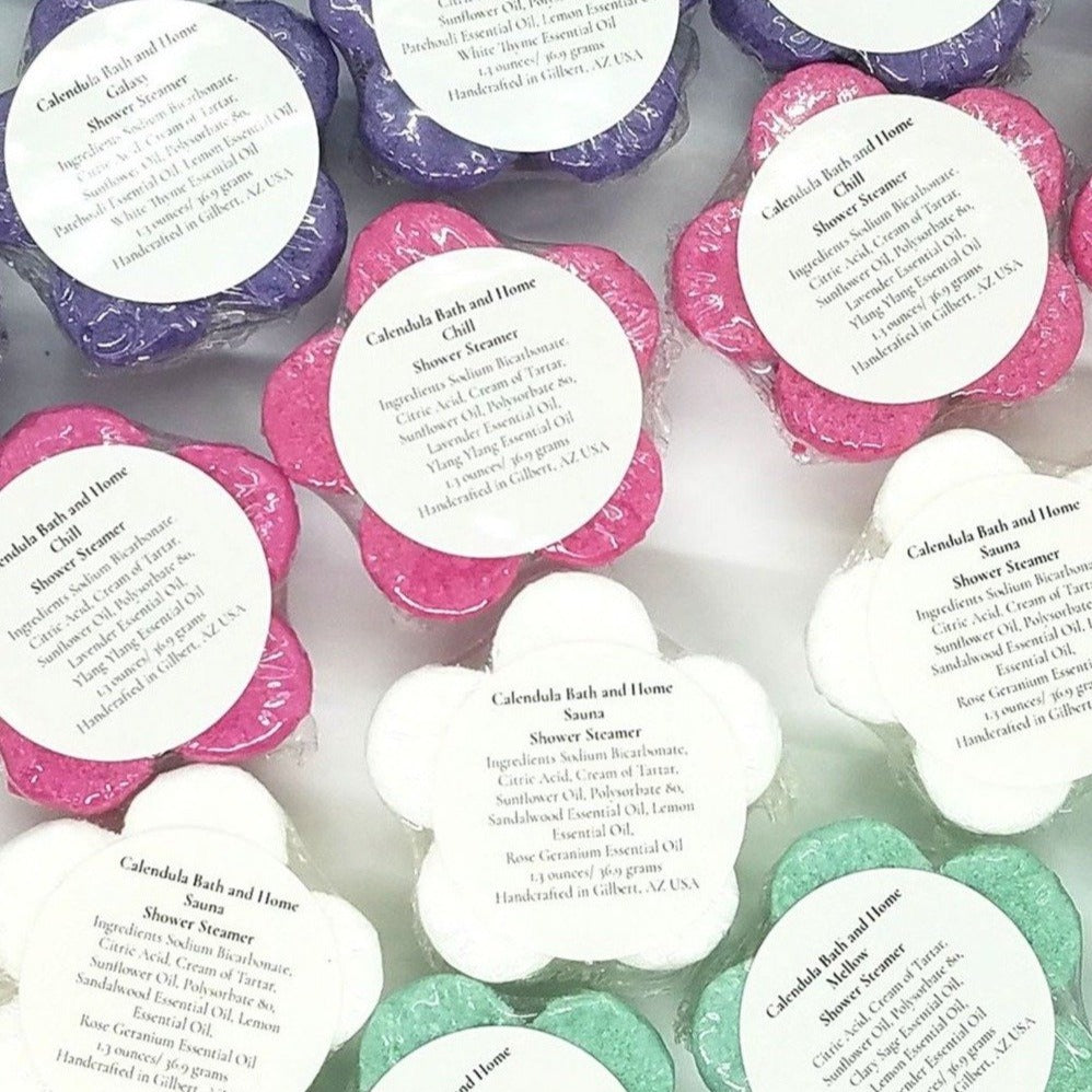 Relax Collection - 4 Essential Oil Shower Steamers - Calendula Bath and Home