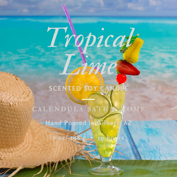 Tropical Lime Soy Candle Tin - Calendula Bath and Home