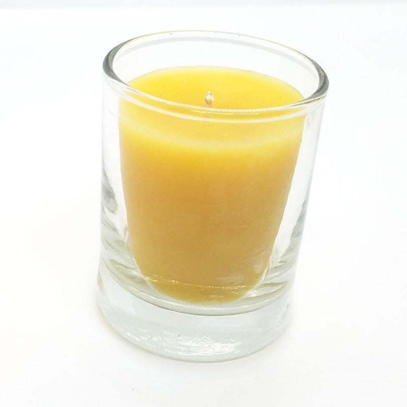 Beeswax Votive Candle & Glass Holder - Calendula Bath and Home