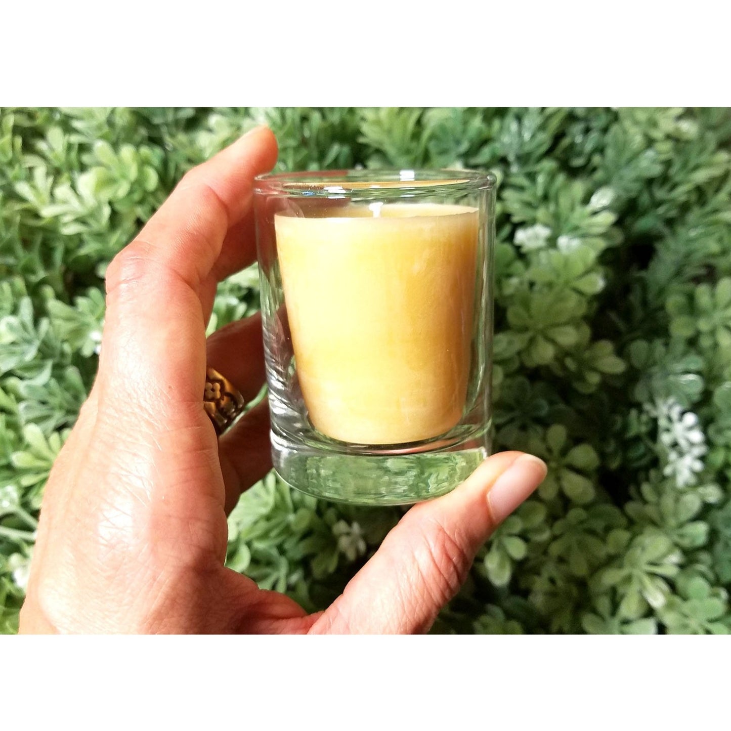Beeswax Votive Candle & Glass Holder - Calendula Bath and Home