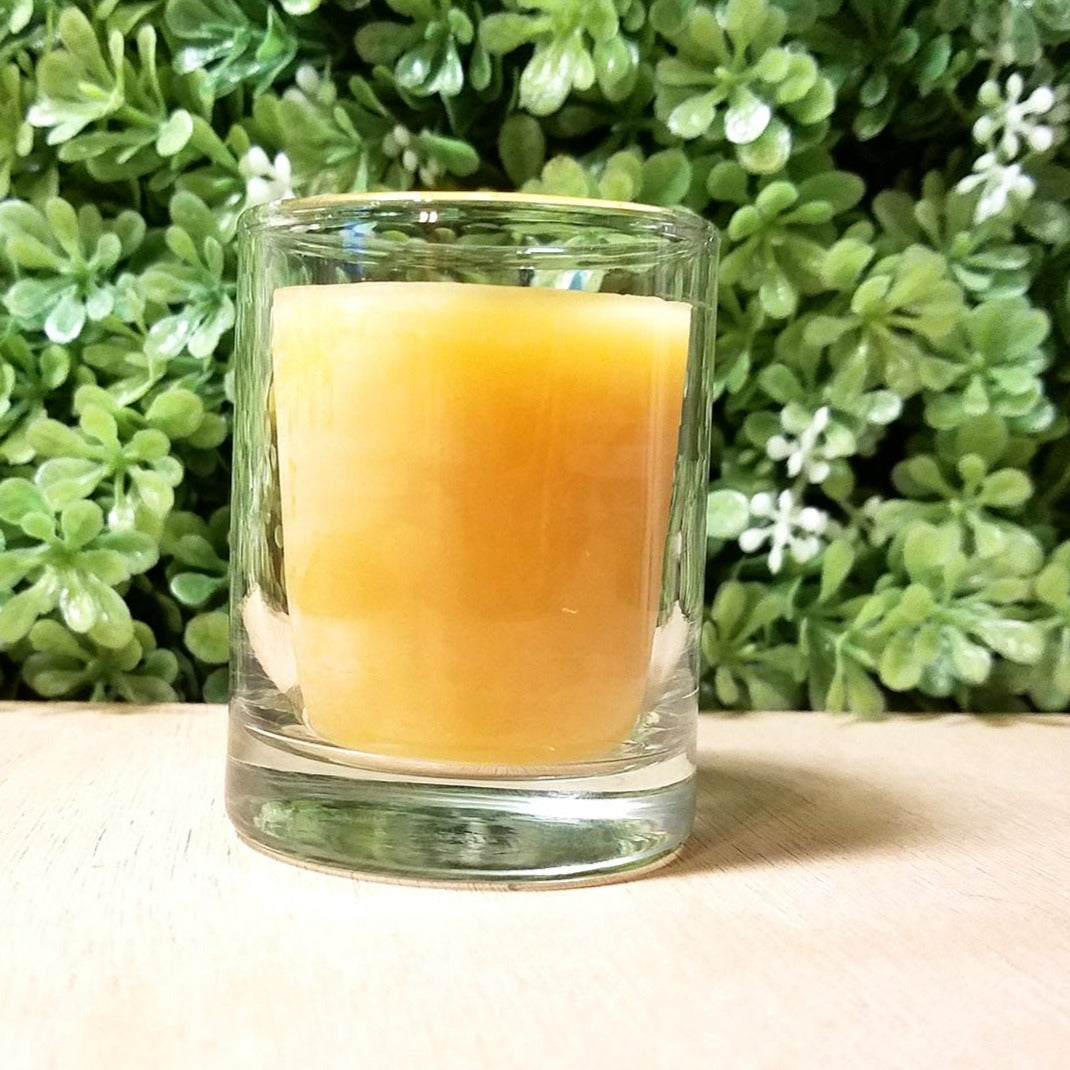 Beeswax Votive Candle & Glass Holder - Calendula Bath and Home