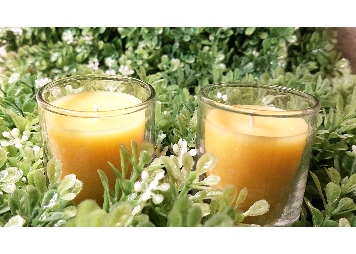Beeswax Votive Candle & Glass Holder - Calendula Bath and Home