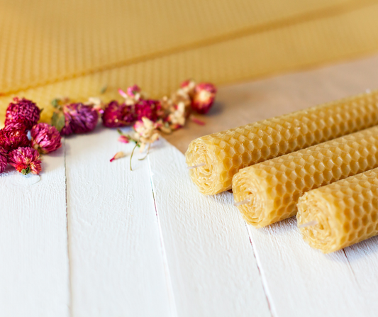 rolled beeswax candles