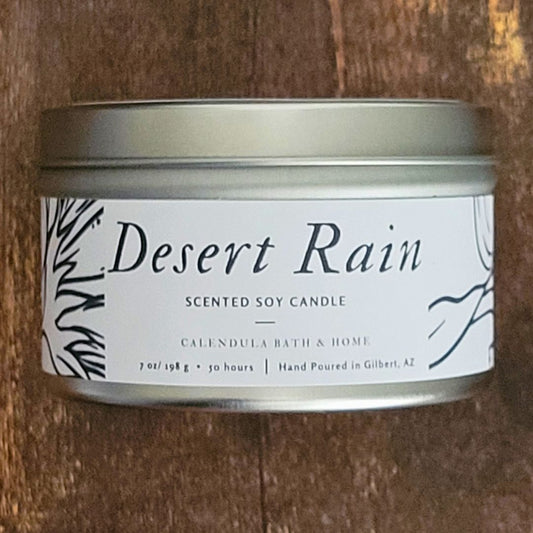 Desert Rain Soy Candle Tin