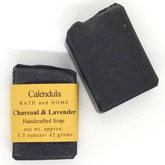 Charcoal & Lavender Goat Milk Travel Soap - Calendula Bath and Home