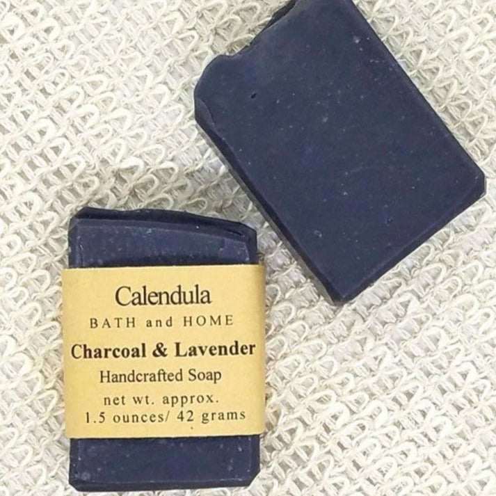 Charcoal & Lavender Goat Milk Travel Soap - Calendula Bath and Home