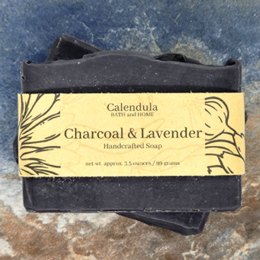 Charcoal & Lavender Goat Milk Soap - Calendula Bath and Home