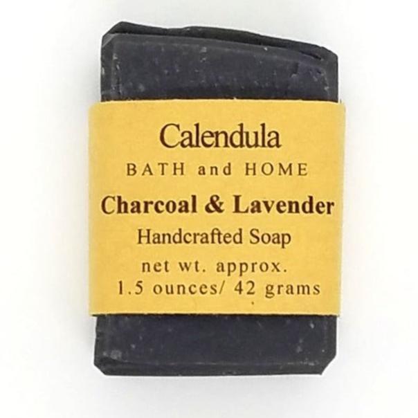 Charcoal & Lavender Goat Milk Travel Soap - Calendula Bath and Home