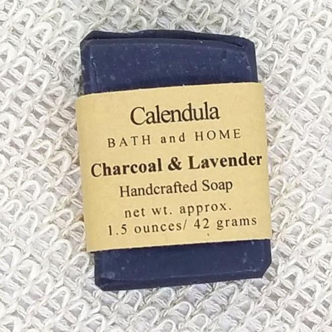 Charcoal & Lavender Goat Milk Travel Soap - Calendula Bath and Home