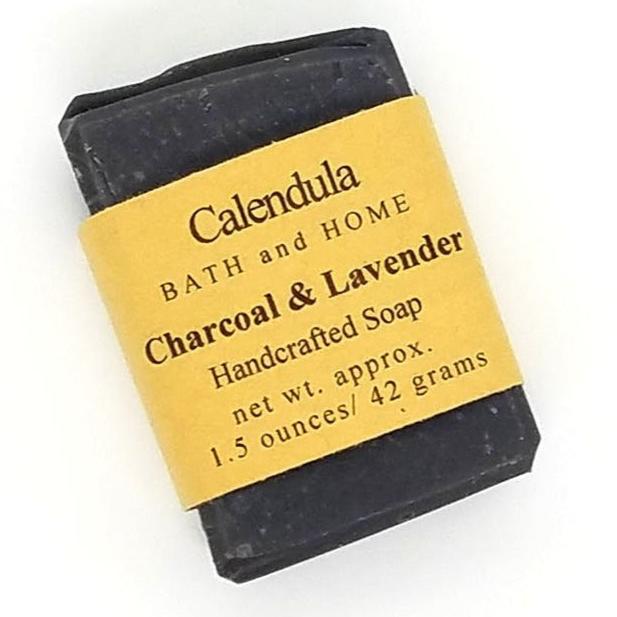 Charcoal & Lavender Goat Milk Travel Soap - Calendula Bath and Home