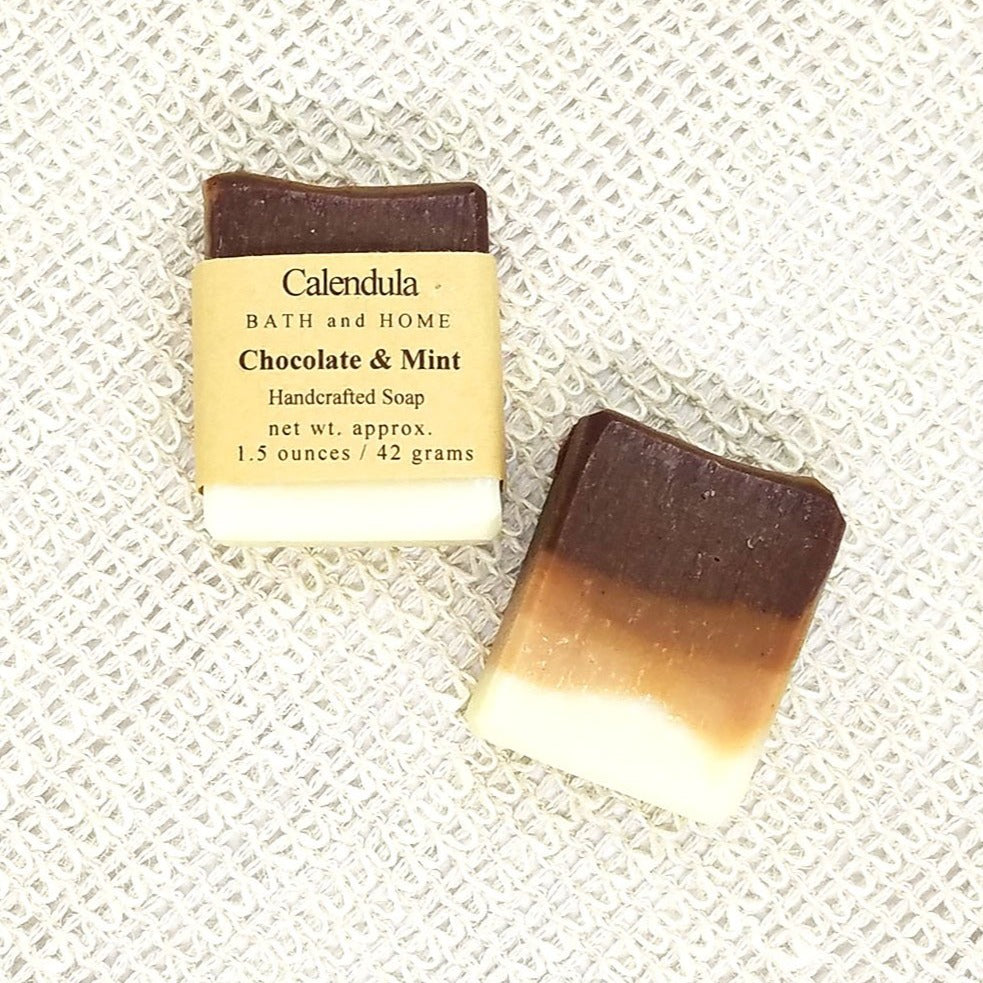 Chocolate & Mint Coconut Milk Travel Soap - Calendula Bath and Home