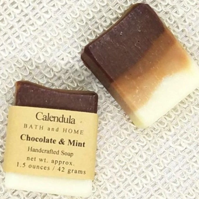 Chocolate & Mint Coconut Milk Travel Soap - Calendula Bath and Home