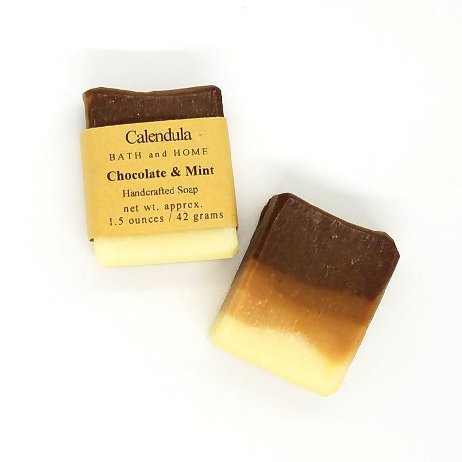 Chocolate & Mint Coconut Milk Travel Soap - Calendula Bath and Home