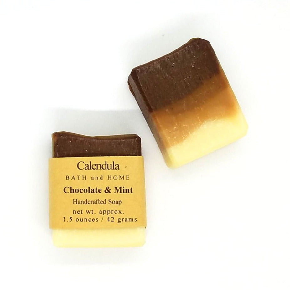 Chocolate & Mint Coconut Milk Travel Soap - Calendula Bath and Home