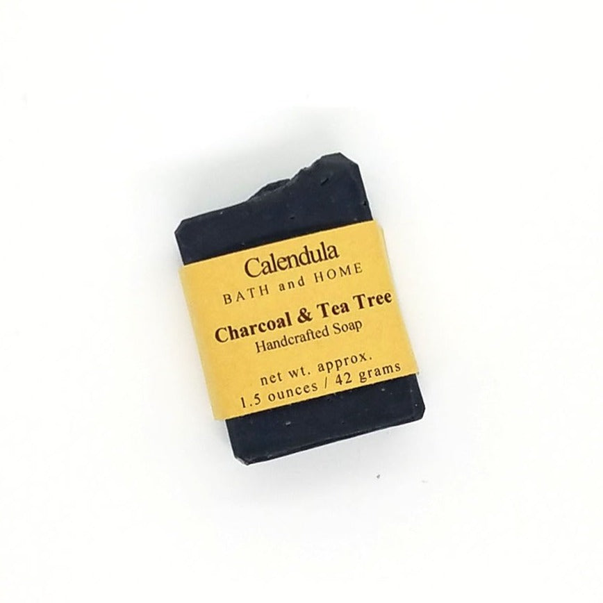 Charcoal & Tea Tree Goat Milk Travel Soap - Calendula Bath and Home