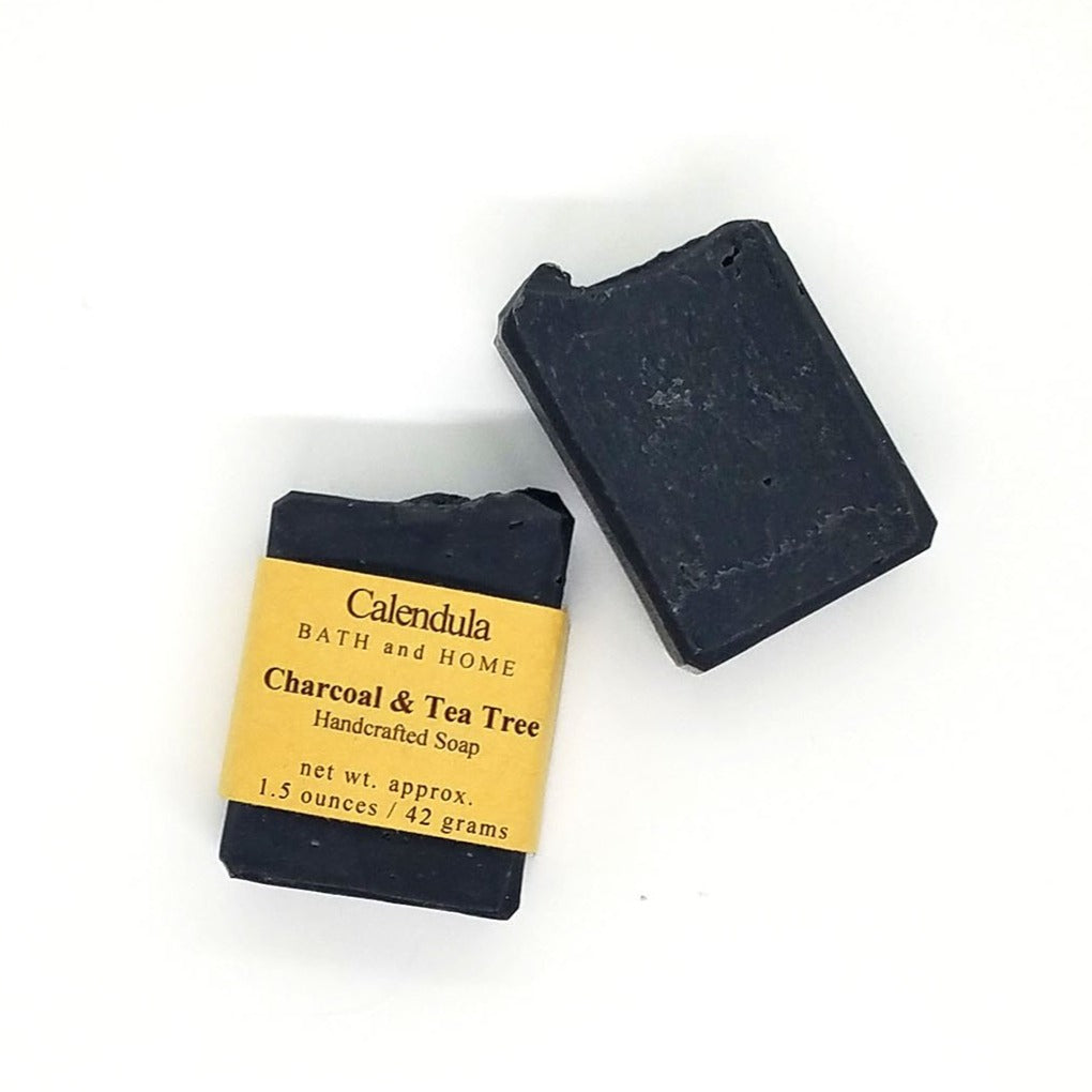 Charcoal & Tea Tree Goat Milk Travel Soap - Calendula Bath and Home