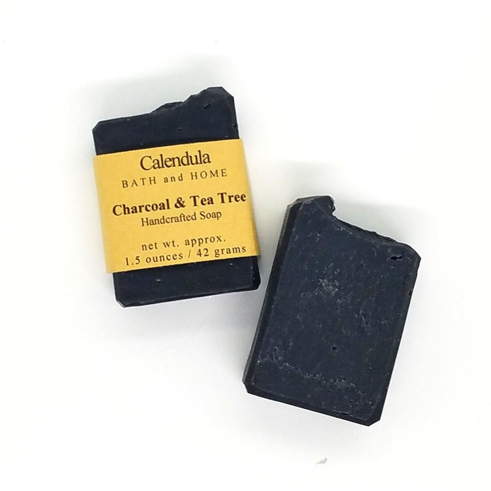 Charcoal & Tea Tree Goat Milk Travel Soap - Calendula Bath and Home