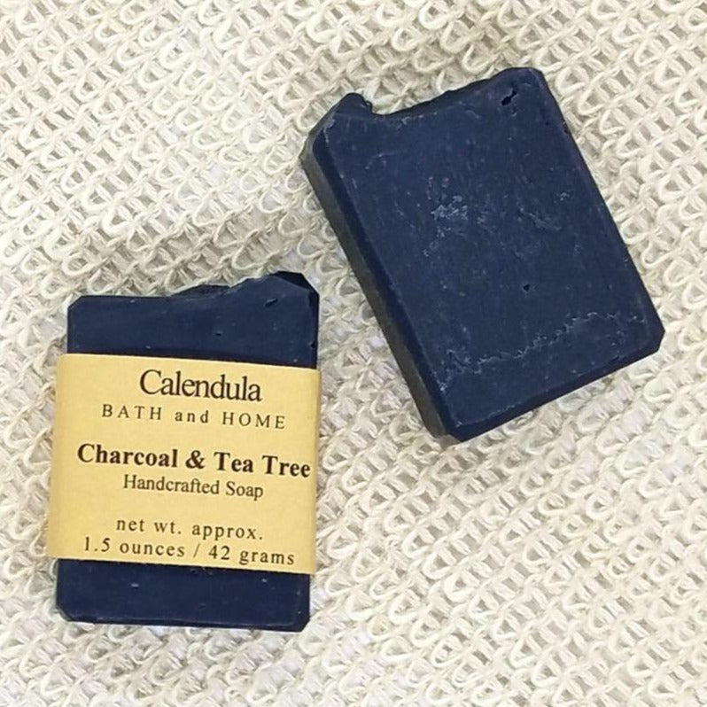 Charcoal & Tea Tree Goat Milk Travel Soap - Calendula Bath and Home