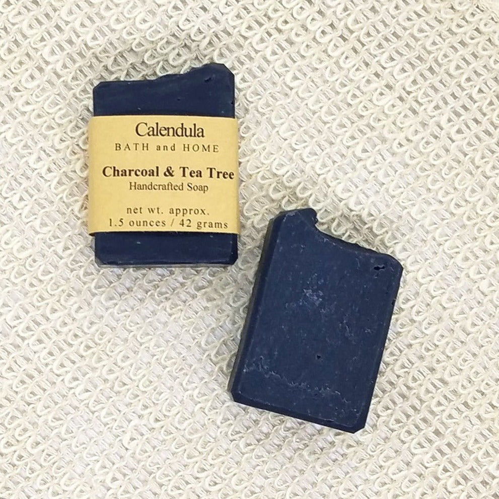 Charcoal & Tea Tree Goat Milk Travel Soap - Calendula Bath and Home