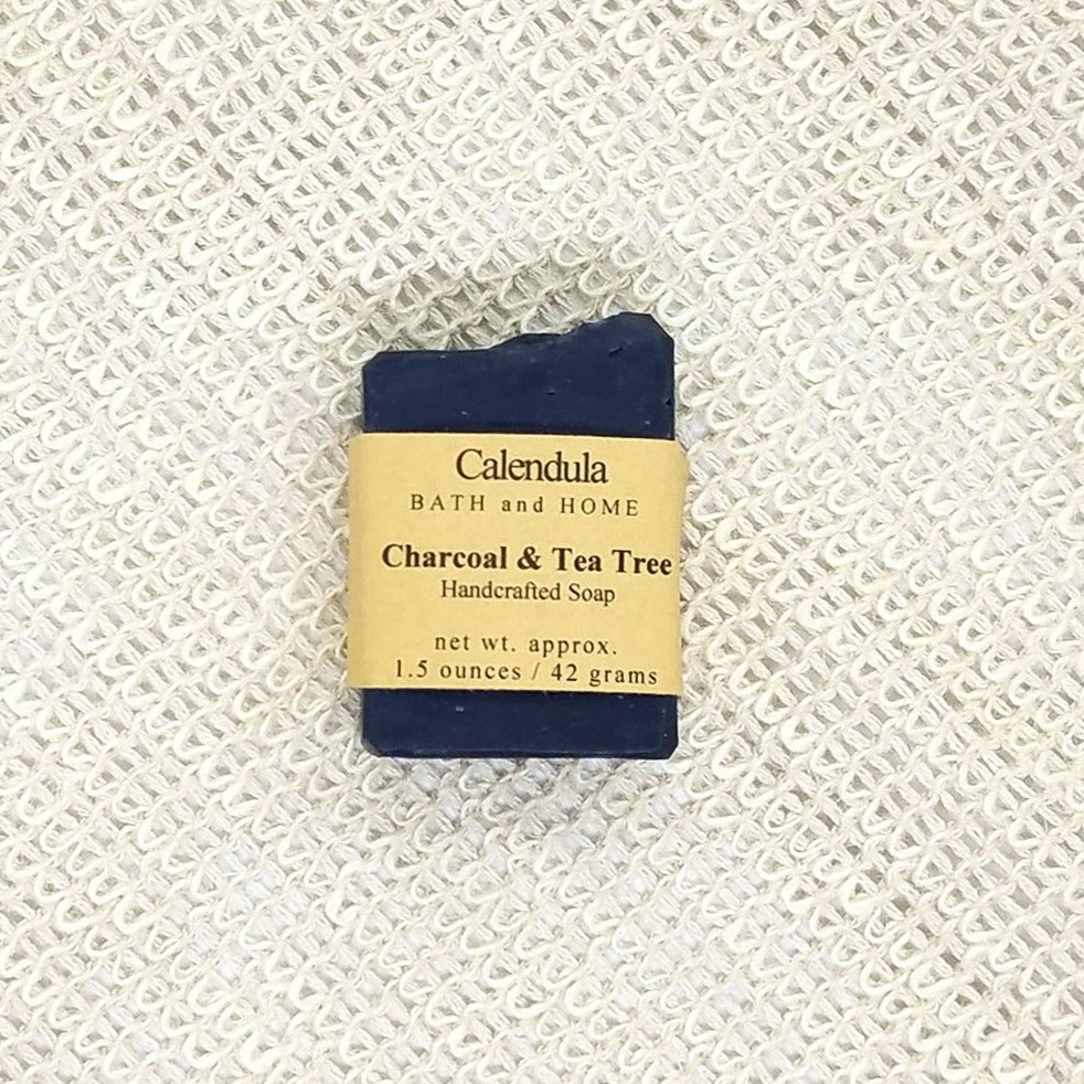 Charcoal & Tea Tree Goat Milk Travel Soap - Calendula Bath and Home