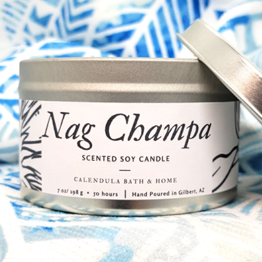 Nag Champa Soy Candle Tin - Calendula Bath and Home