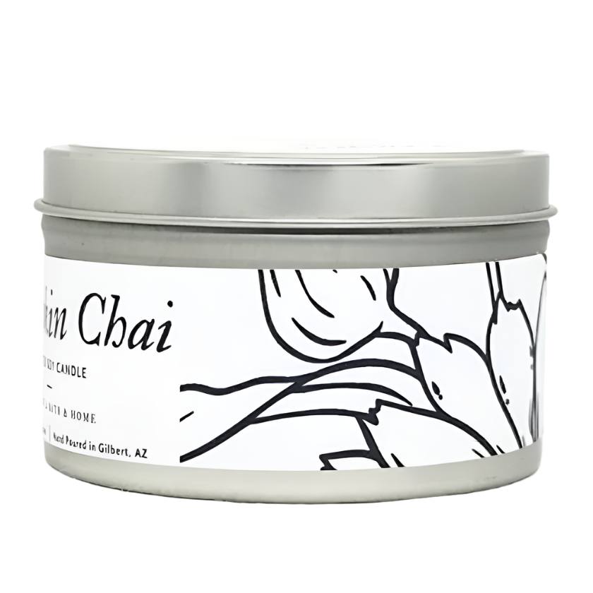 Pumpkin Chai Soy Candle Tin - Calendula Bath and Home