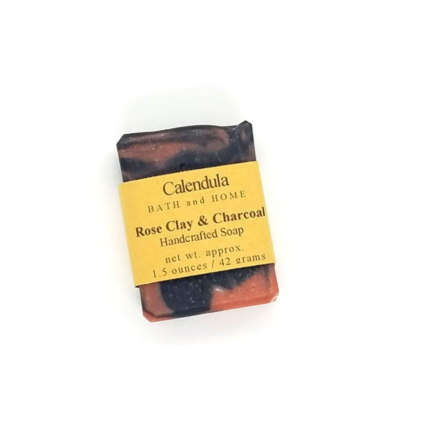 Rose Clay & Charcoal Coconut Milk Travel Soap - Calendula Bath and Home