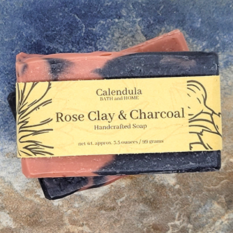 Rose Clay & Charcoal Coconut Milk Soap - Calendula Bath and Home