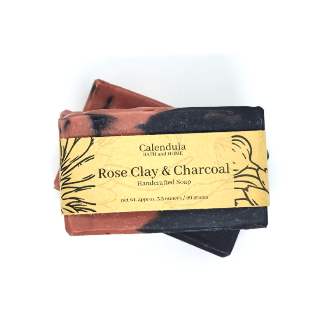 Rose Clay & Charcoal Coconut Milk Soap - Calendula Bath and Home