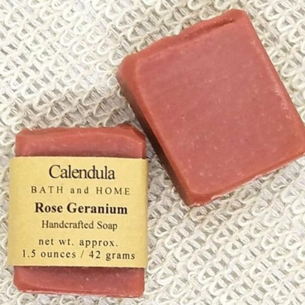 Rose Geranium Goat Milk Travel Soap - Calendula Bath and Home