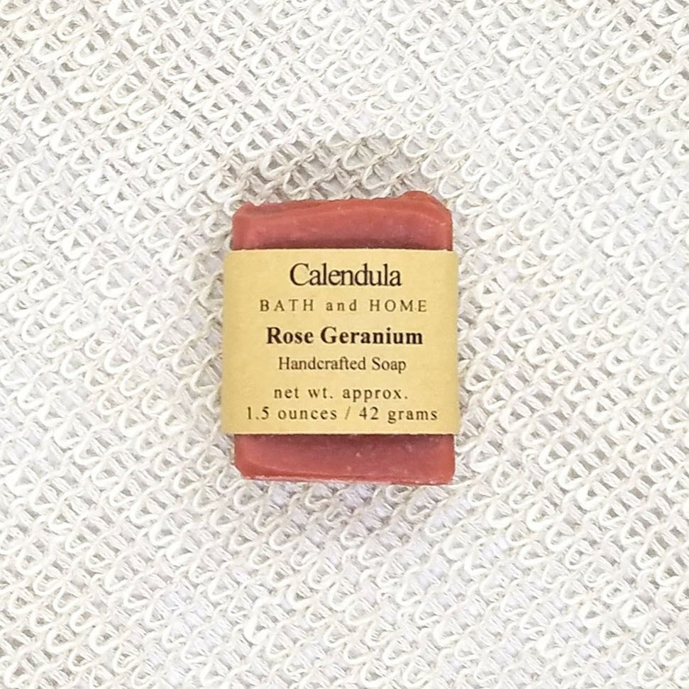 Rose Geranium Goat Milk Travel Soap - Calendula Bath and Home