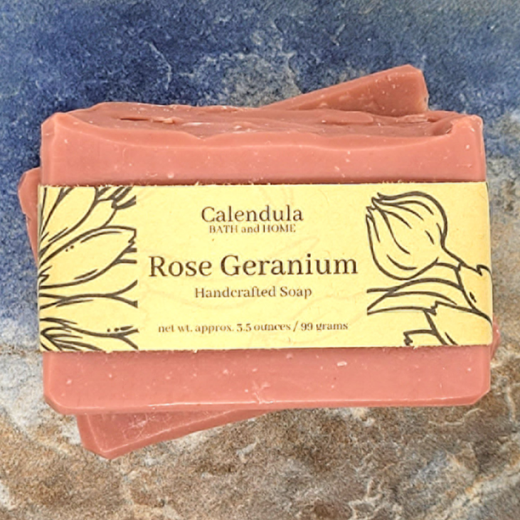 Rose Geranium Goat Milk Soap - Calendula Bath and Home