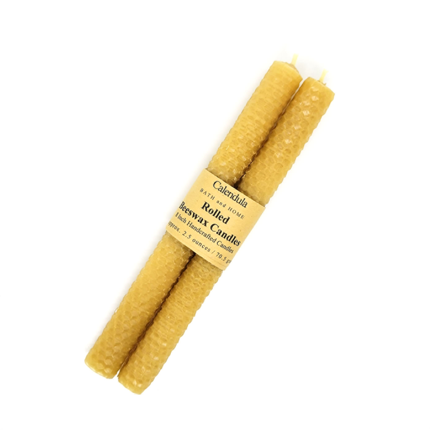 Rolled Beeswax Candle Set with Glass Holders - Calendula Bath and Home