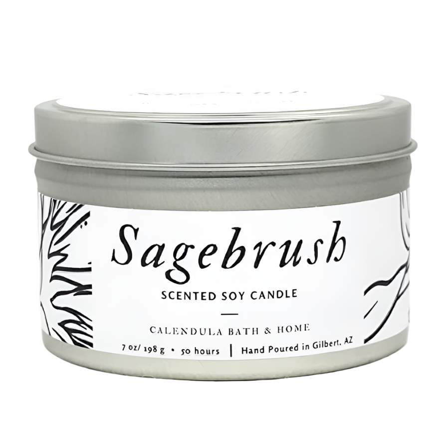 Sagebrush Soy Candle Tin - Calendula Bath and Home