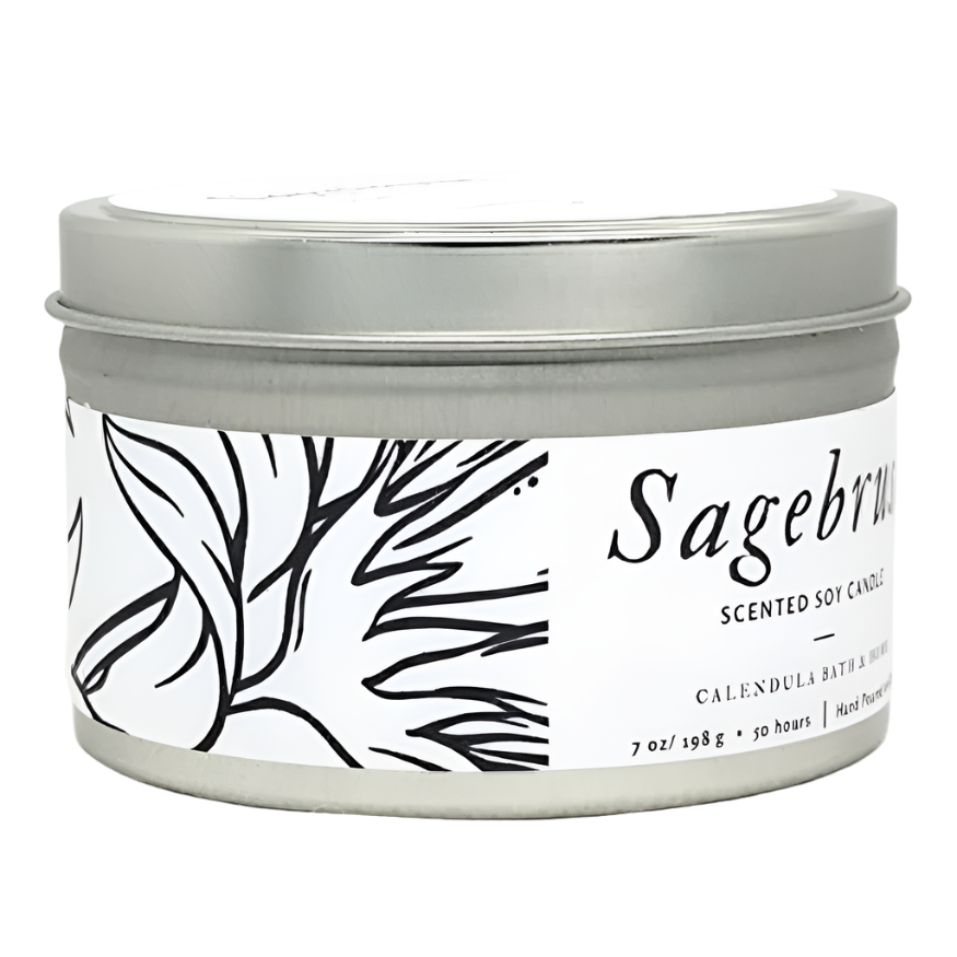 Sagebrush Soy Candle Tin - Calendula Bath and Home