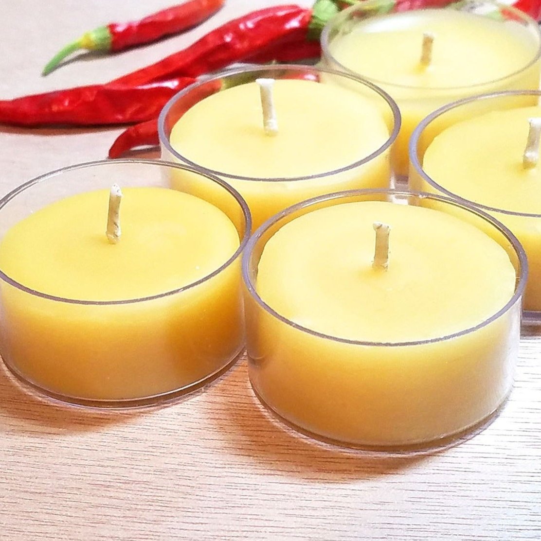 6 Beeswax Tealight Candles - Calendula Bath and Home