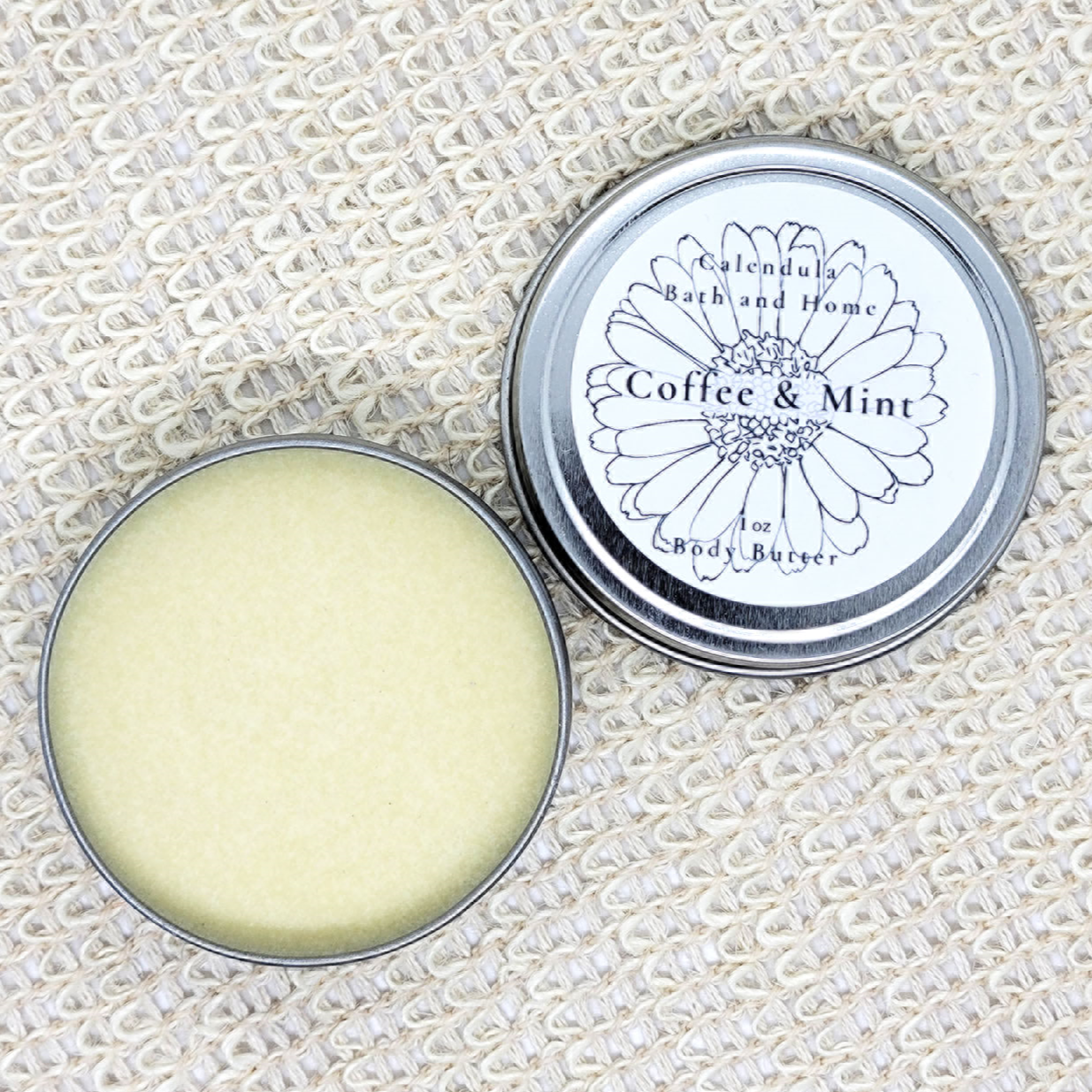 Coffee & Mint Body Butter Travel Tin - Calendula Bath and Home