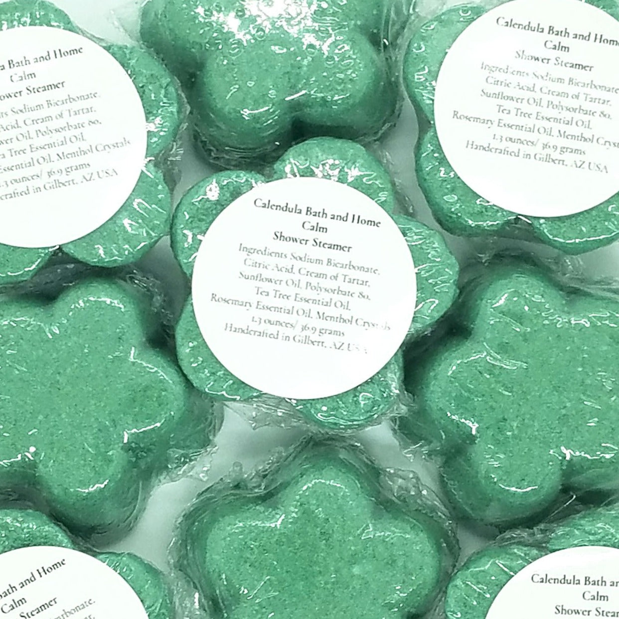 Calm - Tea Tree & Rosemary Shower Steamer with Menthol Crystals - Calendula Bath and Home