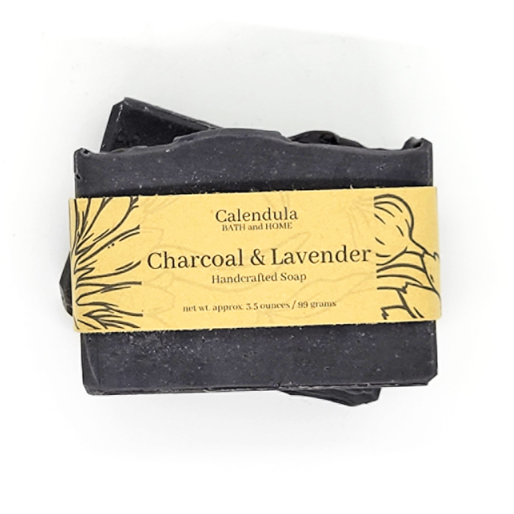 Charcoal & Lavender Goat Milk Soap - Calendula Bath and Home