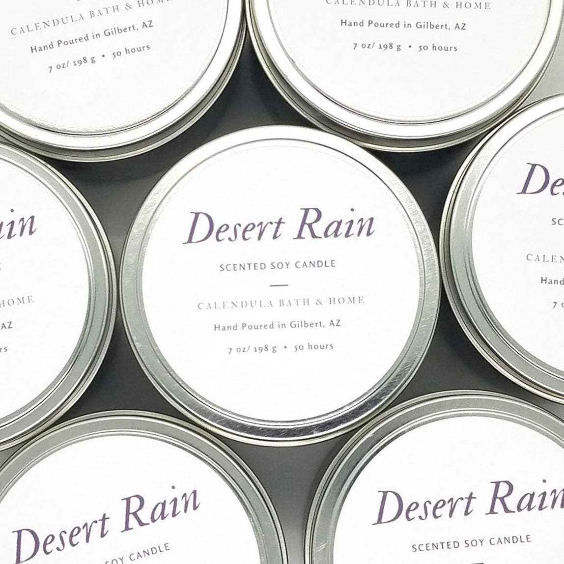 Desert Rain Soy Candle Tin - Calendula Bath and Home