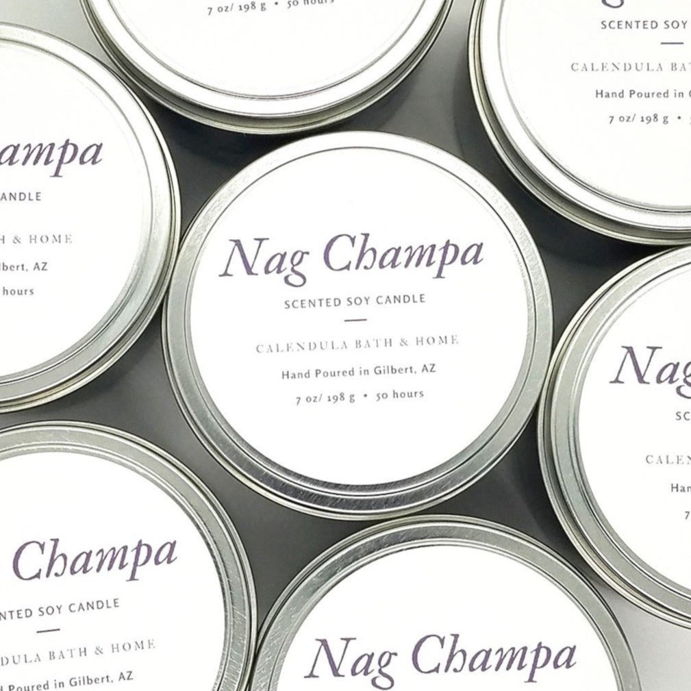 Nag Champa Soy Candle Tin - Calendula Bath and Home