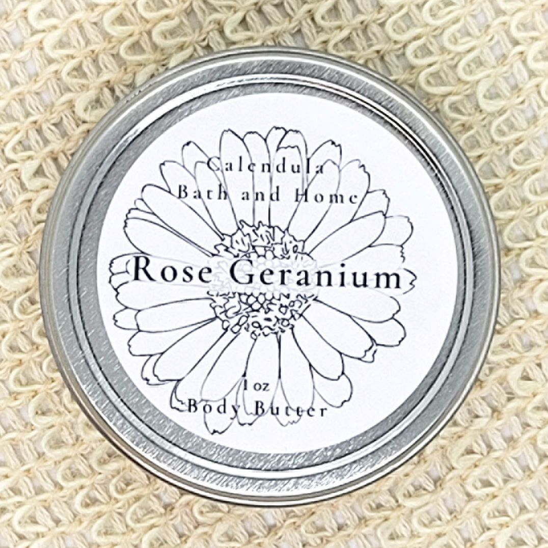 Rose Geranium Body Butter Tin 